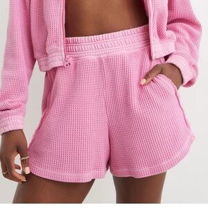 Aerie Pink Waffle Shorts